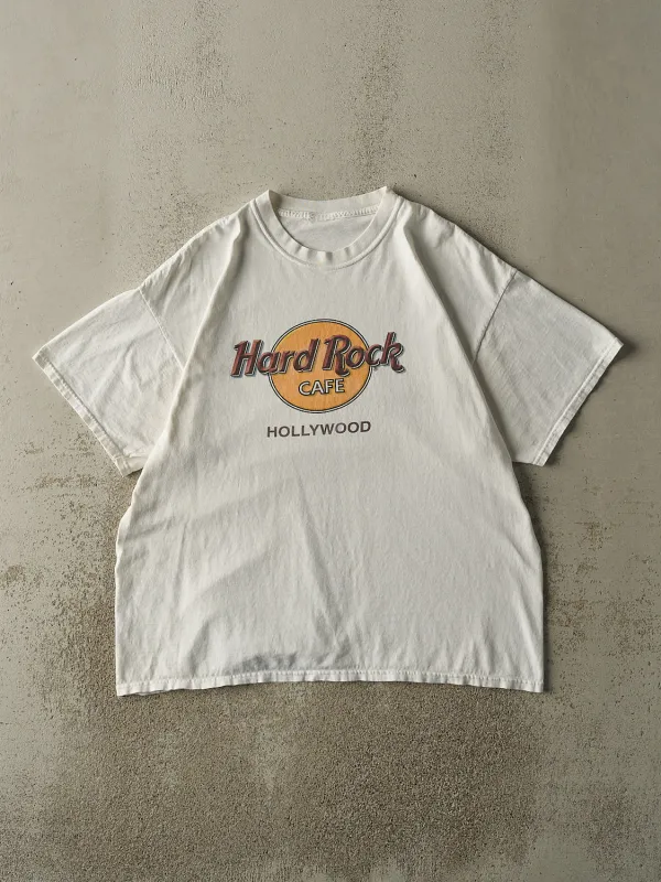 Vintage 90s White Hard Rock Cafe Hollywood Tee (XL/XXL) sold by Rebalance Vintage
