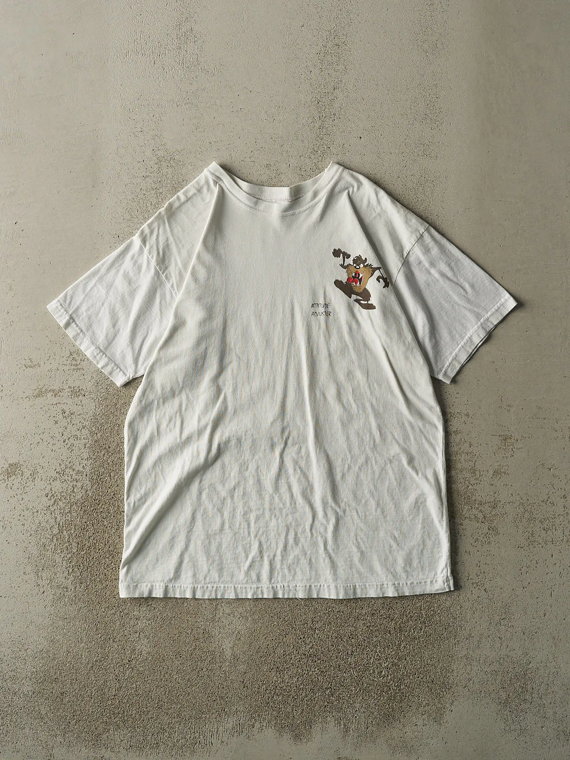 Vintage 90s White Tazmanian Devil Bootleg Tee (L/XL) sold by Rebalance Vintage