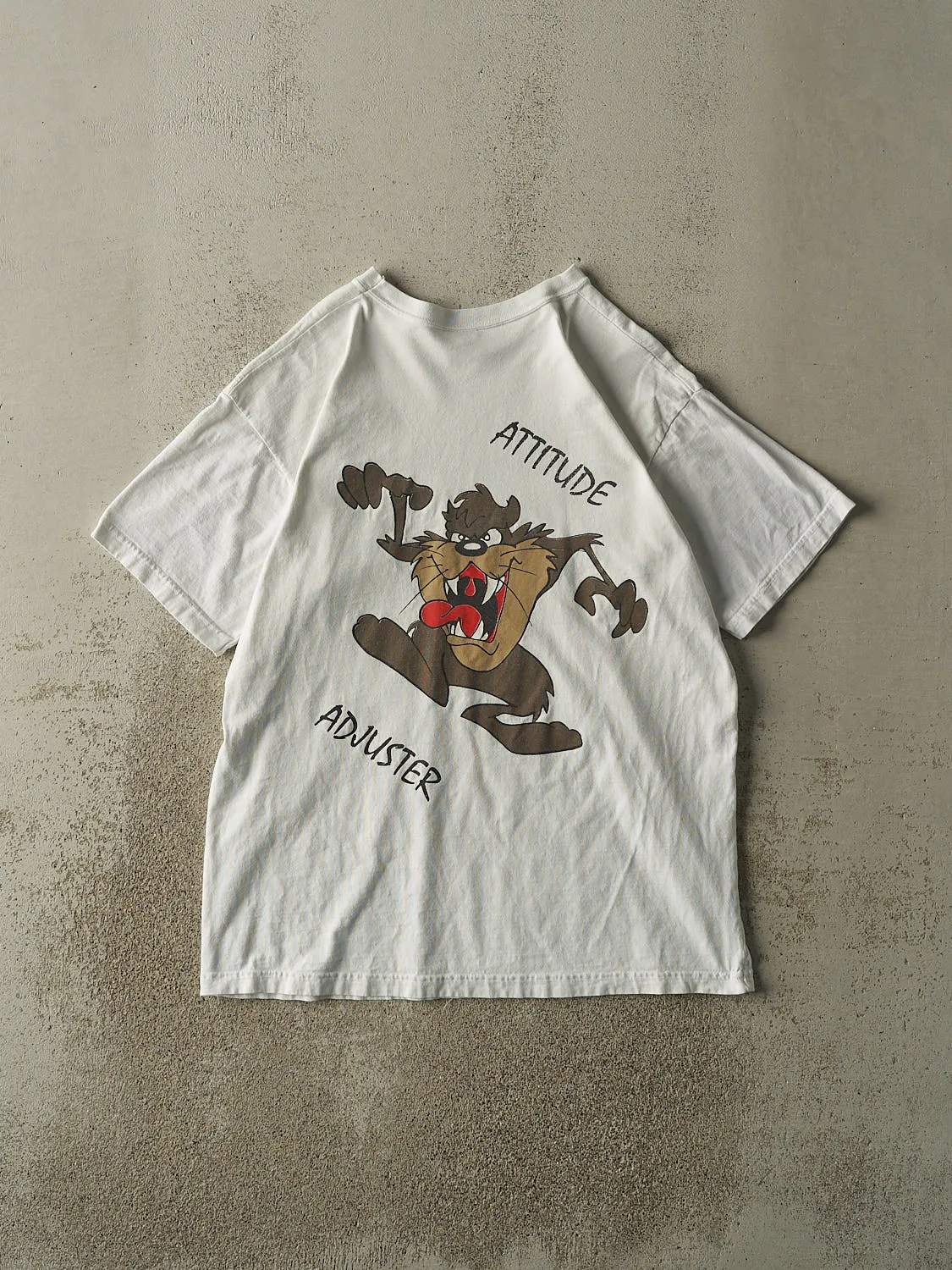 Vintage 90s White Tazmanian Devil Bootleg Tee (L/XL) sold by Rebalance Vintage product image thumbnail 2