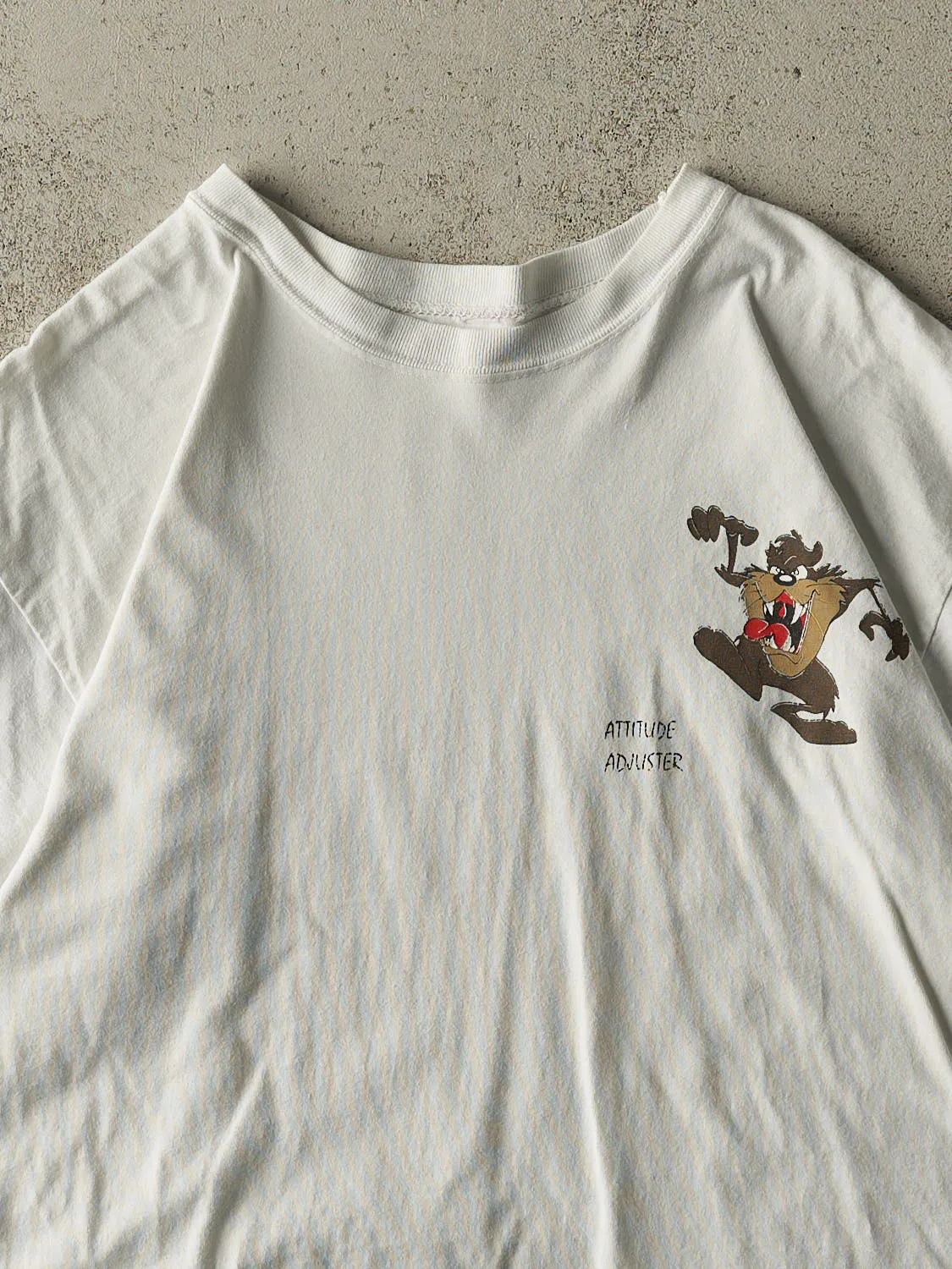 Vintage 90s White Tazmanian Devil Bootleg Tee (L/XL) sold by Rebalance Vintage product image thumbnail 3