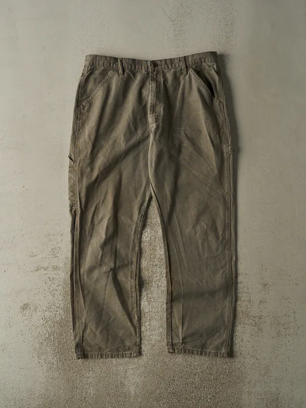 Vintage 90s Faded Brown Rustler Carpenter Pants (37x31) sold by Rebalance Vintage