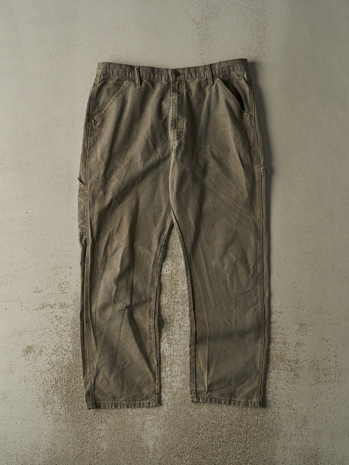 Vintage 90s Faded Brown Rustler Carpenter Pants (37x31) sold by Rebalance Vintage
