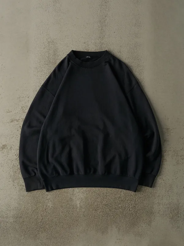 Vintage 90s Faded Black Blank Crewneck (XL) sold by Rebalance Vintage