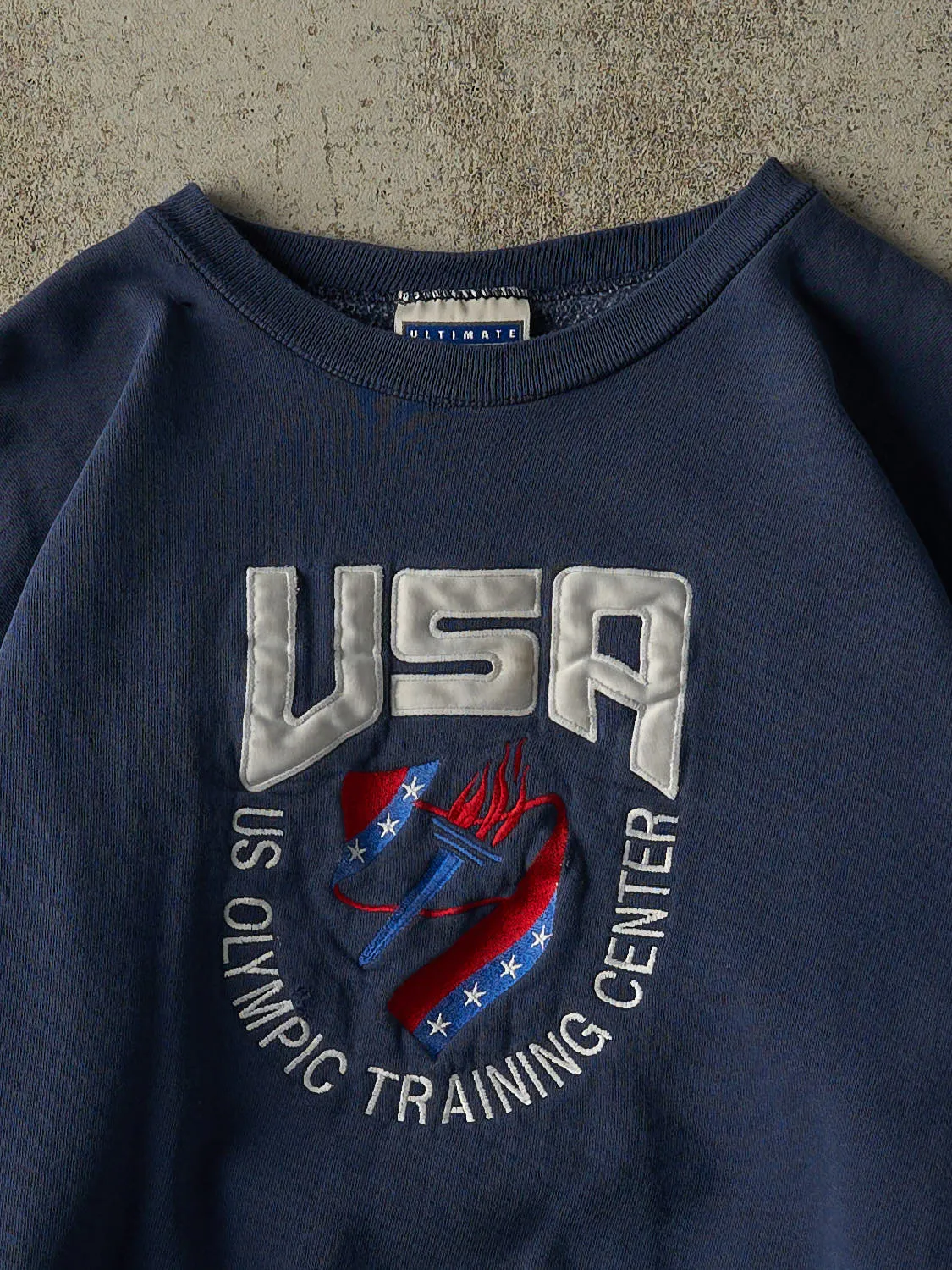 Vintage 90s Navy Blue USA Olympic Training Centre Embroidered Boxy Crewneck (M/L) sold by Rebalance Vintage product image thumbnail 2