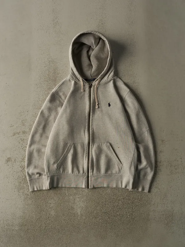 Vintage Y2K Grey Polo Ralph Lauren Zip Up Hoodie (M/L) sold by Rebalance Vintage
