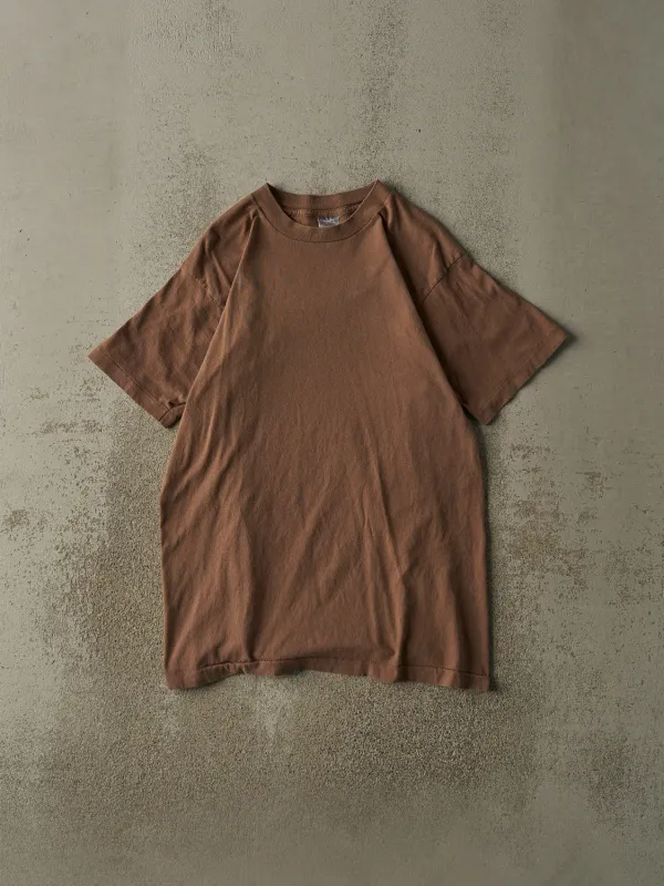 Vintage 90s Brown Blank Single Stitch Tee (S/M) sold by Rebalance Vintage