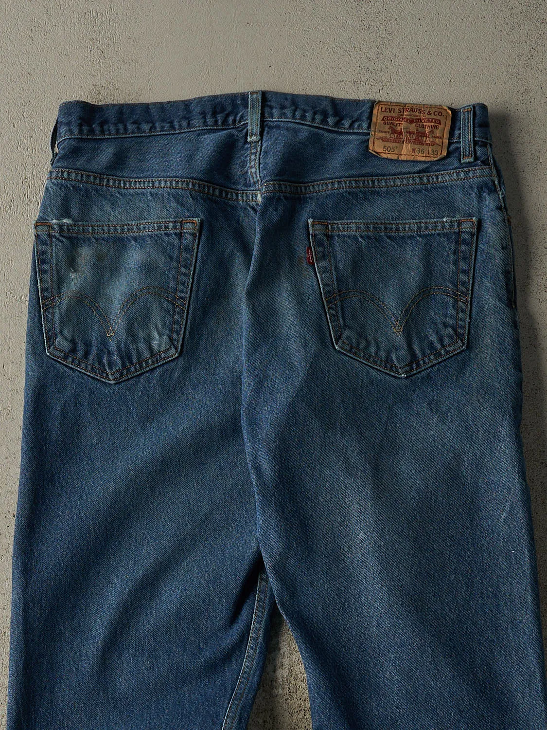 Vintage 90s Dark Wash Levi's 505 Jeans (35x30) sold by Rebalance Vintage product image thumbnail 5