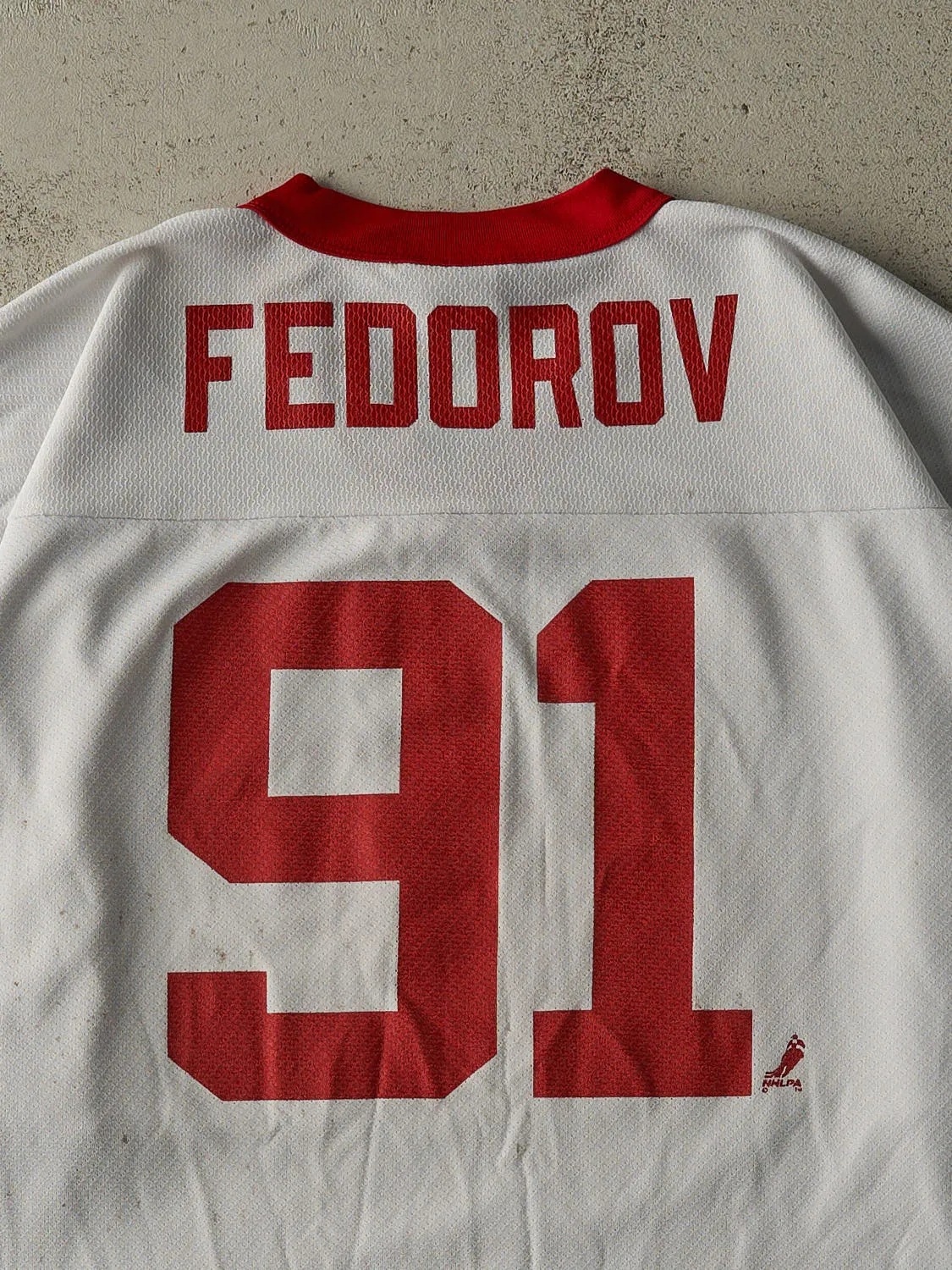 Vintage Y2K White & Red Detroit Red Wings #91 Sergei Fedorov Short Sleeve Jersey (XXL) sold by Rebalance Vintage product image thumbnail 4