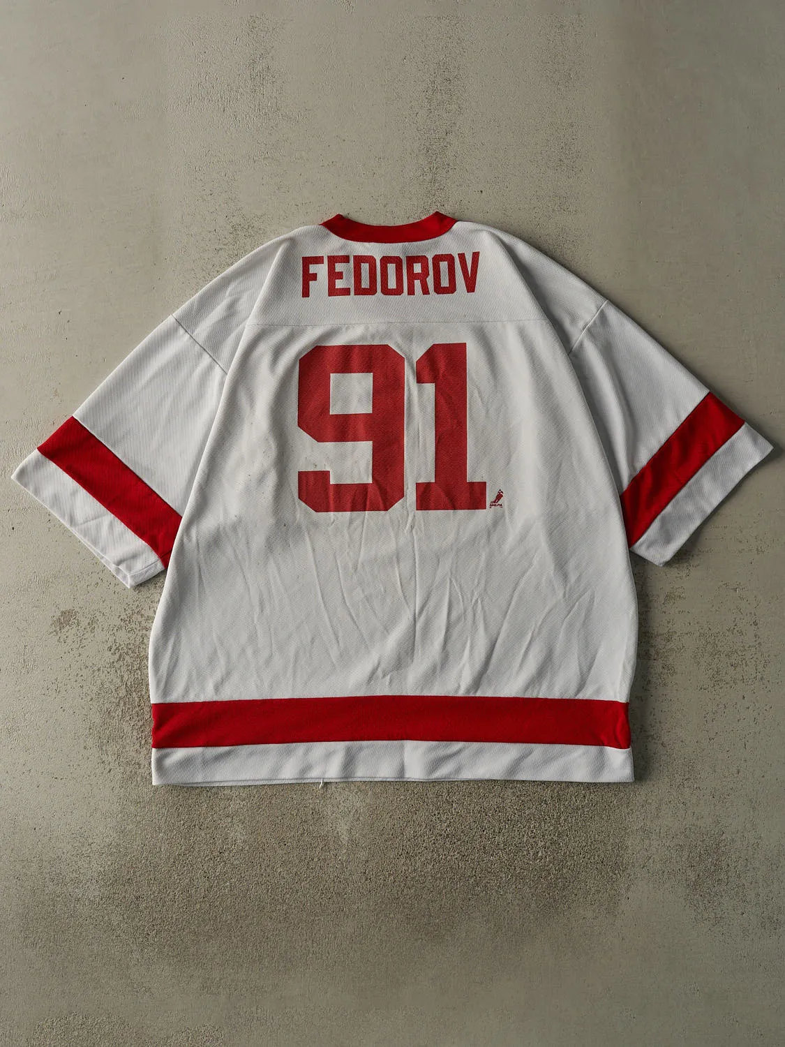 Vintage Y2K White & Red Detroit Red Wings #91 Sergei Fedorov Short Sleeve Jersey (XXL) sold by Rebalance Vintage product image thumbnail 2