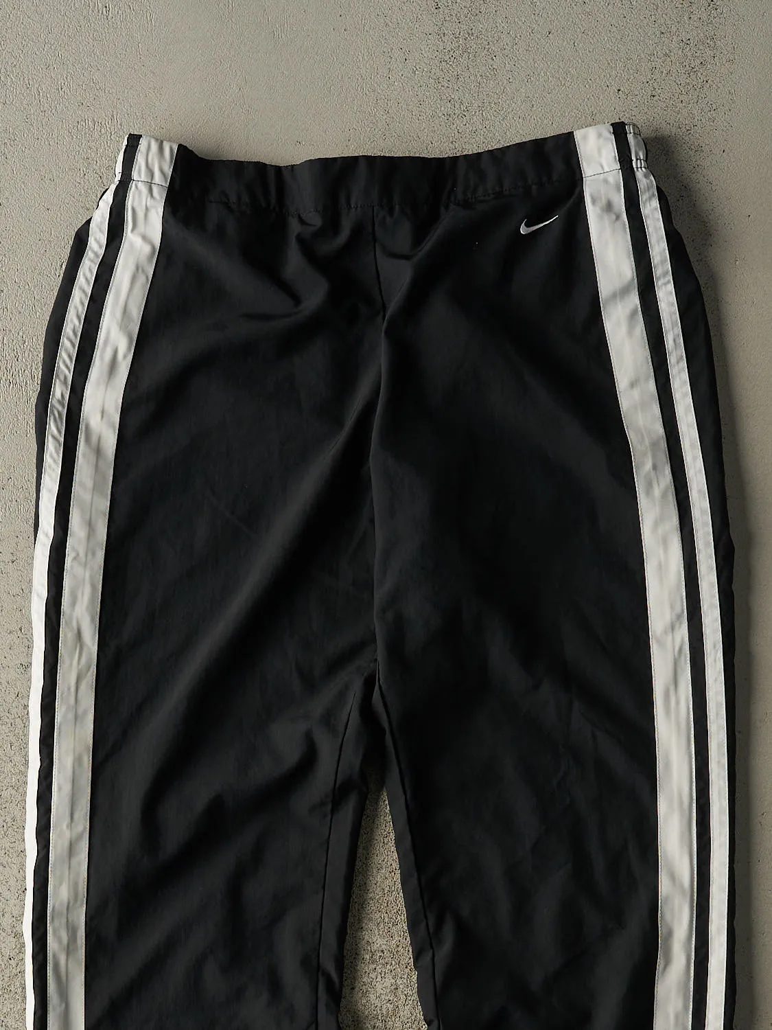 Vintage Y2K Black Nike Embroidered Striped Track Pants (32x32) sold by Rebalance Vintage product image thumbnail 3