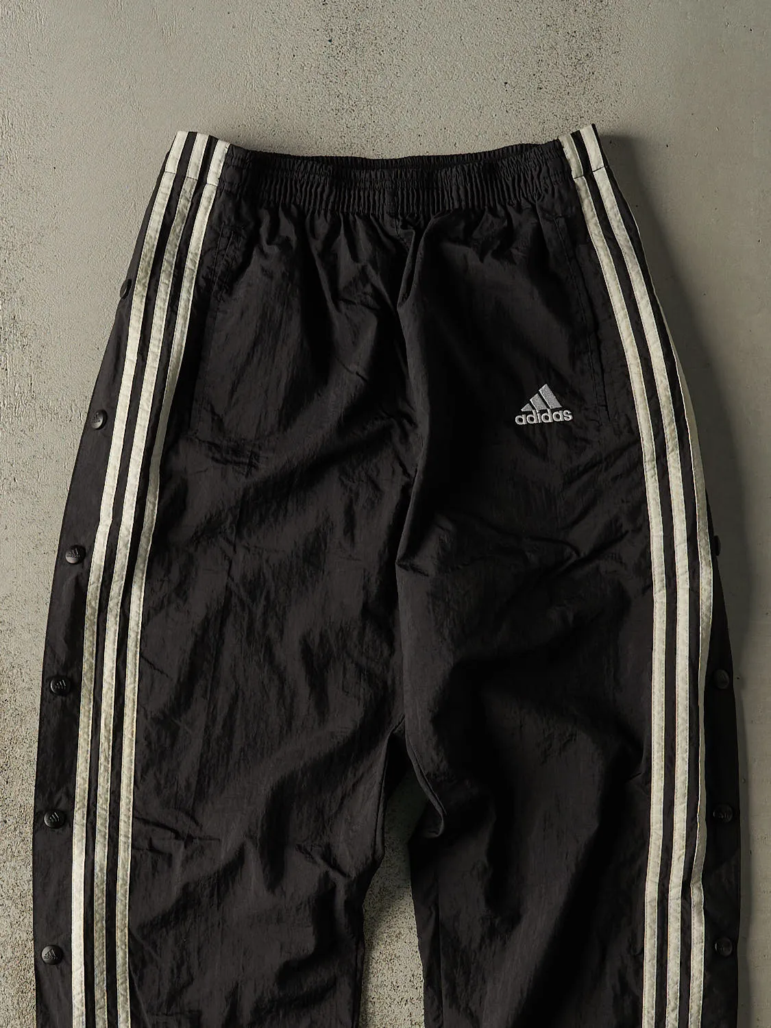 Vintage 90s Black Adidas Striped Tear Away Track Pants (26x29.5) sold by Rebalance Vintage product image thumbnail 3