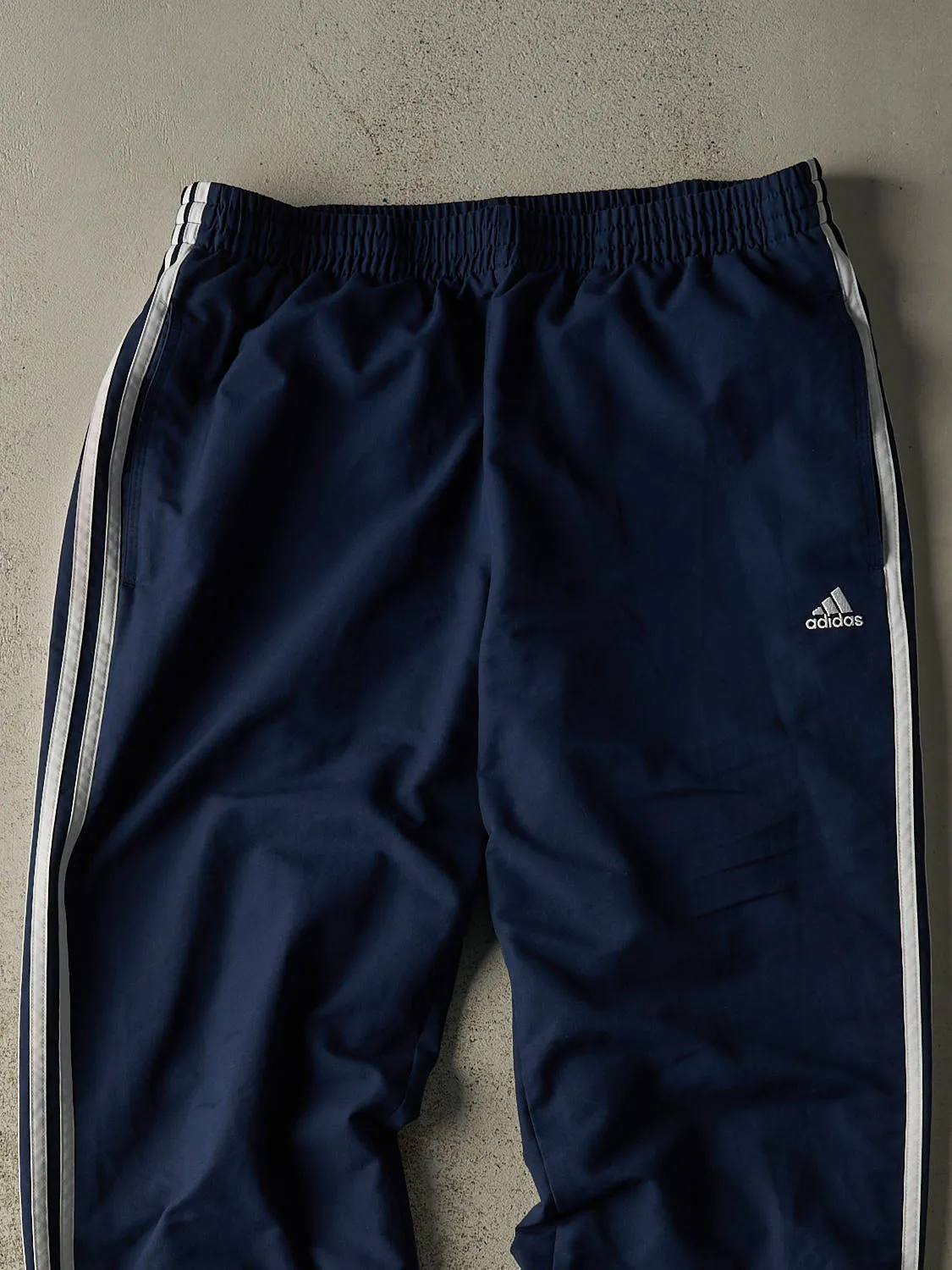 Vintage Y2K Navy Blue Adidas Striped Track Pants (32x31.5) sold by Rebalance Vintage product image thumbnail 3