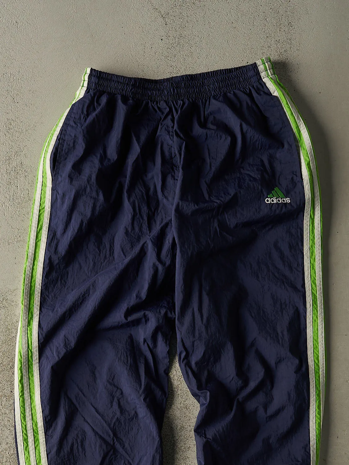 Vintage 90s Navy Blue Adidas Striped Track Pants (26x30) sold by Rebalance Vintage product image thumbnail 3