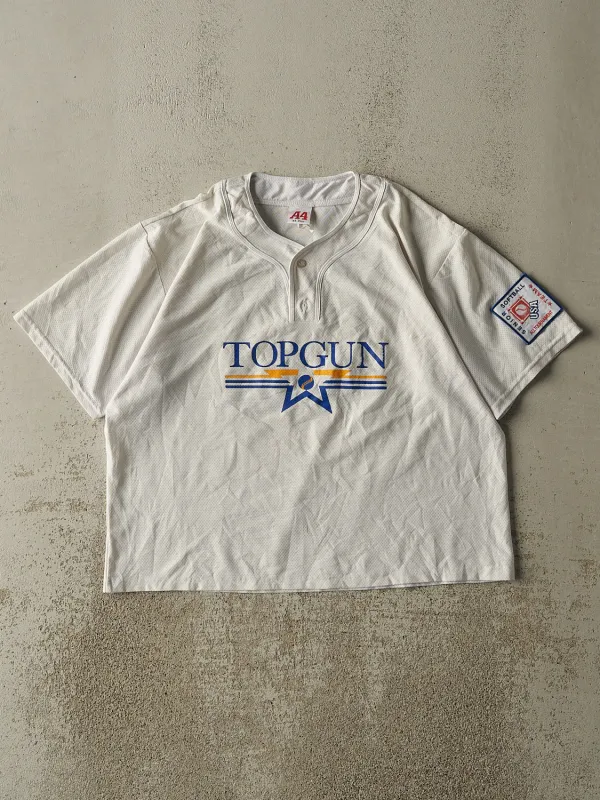 Vintage 90s White Top Gun Softball Boxy Jersey (S/M) sold by Rebalance Vintage
