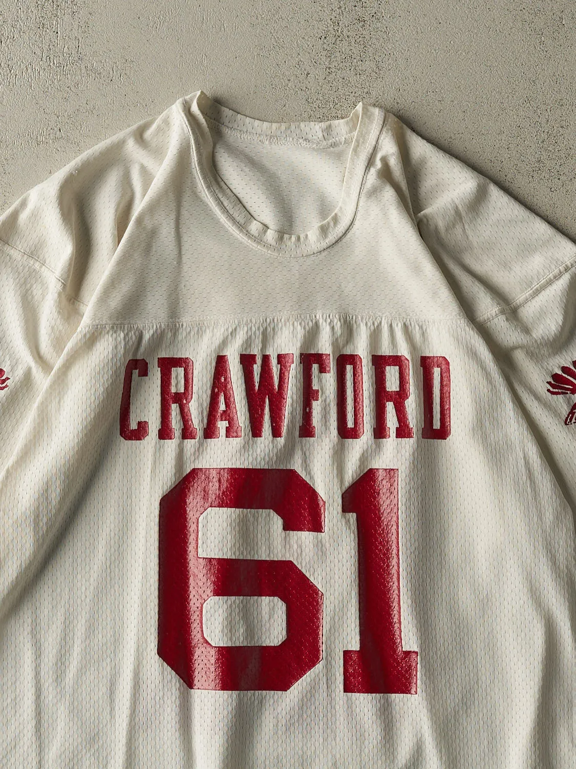 Vintage 80s White Crawford Champion Football Jersey (L/XL) sold by Rebalance Vintage product image thumbnail 3