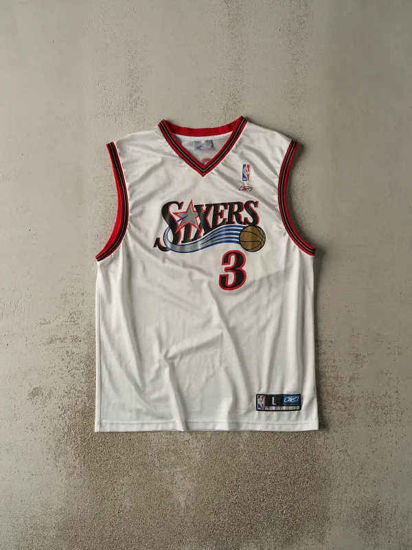 Vintage Y2K White Philadelphia 76ers Allen Iverson Basketball Jersey (XL/XXL) sold by Rebalance Vintage