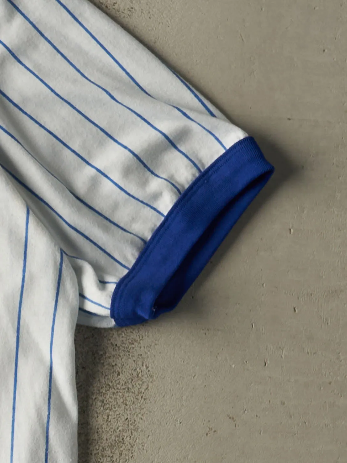 Vintage 90s White Chicago Cubs Pin Stripe Ringer Tee (L/XL) sold by Rebalance Vintage product image thumbnail 4