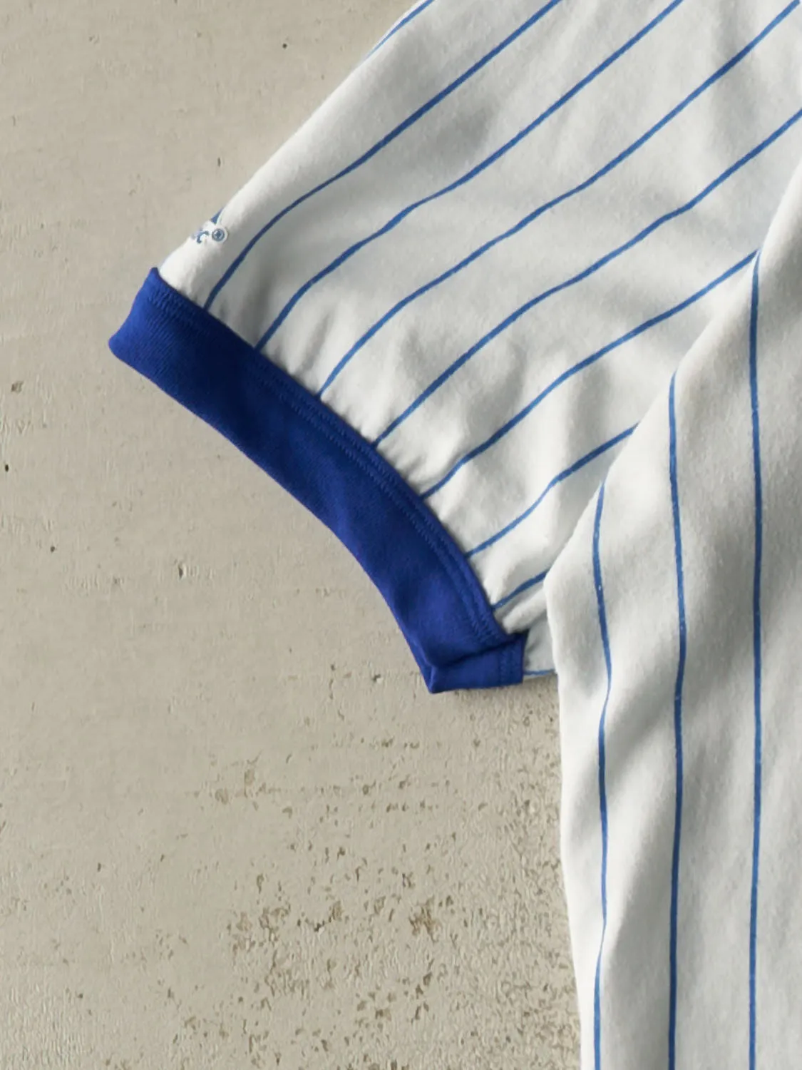 Vintage 90s White Chicago Cubs Pin Stripe Ringer Tee (L/XL) sold by Rebalance Vintage product image thumbnail 3