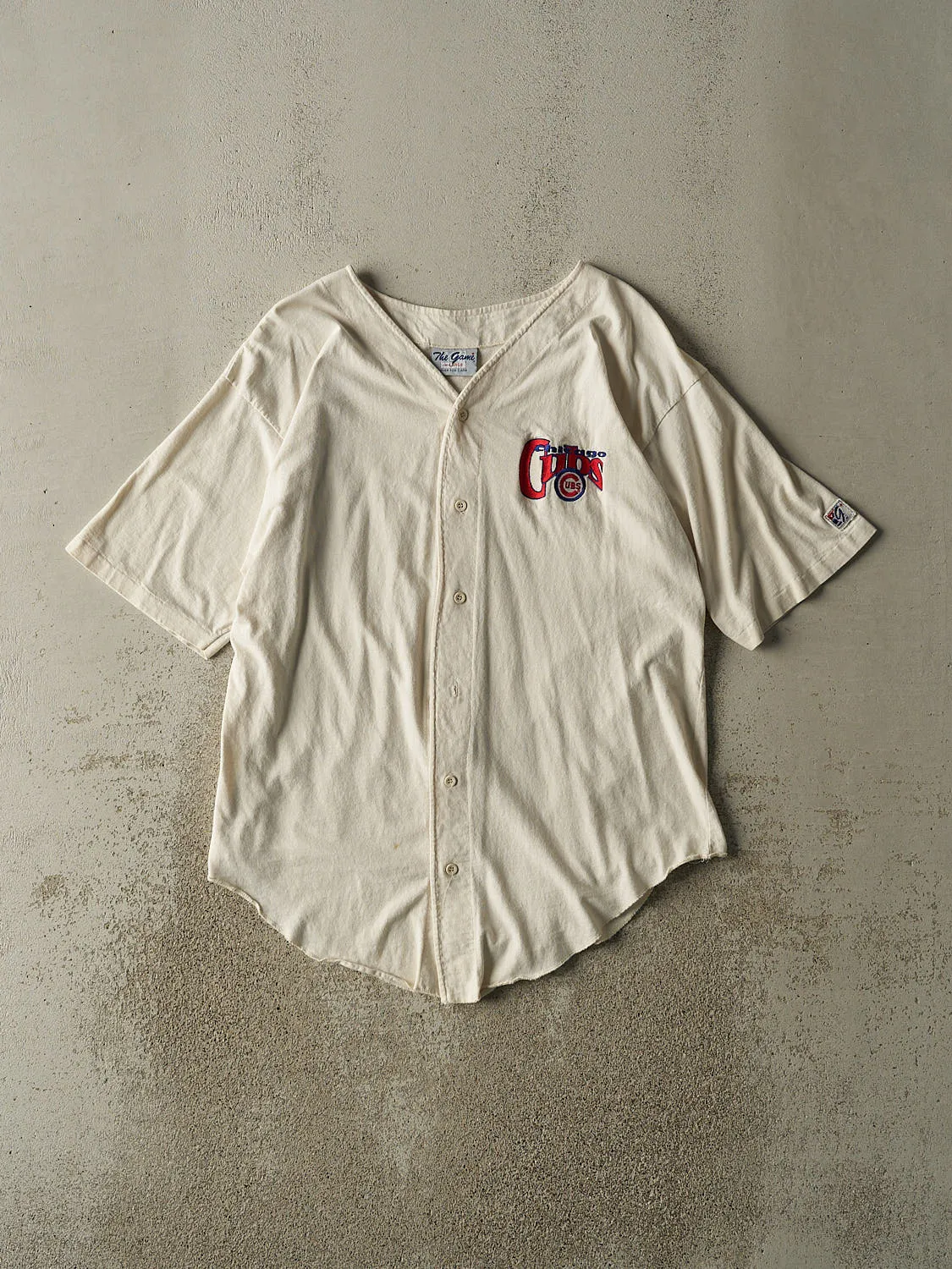Vintage 80s White Chicago Cubs Button Up Baseball Jersey (M/L) sold by Rebalance Vintage