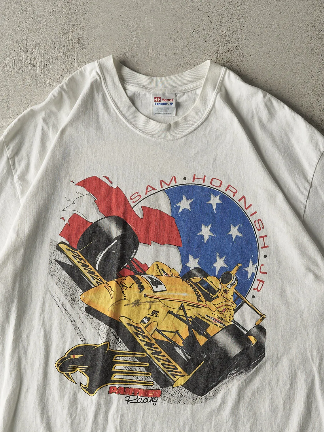 Vintage 90s White Sam Hornish Jr. Autographed Racing Tee (XXL/XXXL) sold by Rebalance Vintage product image thumbnail 3