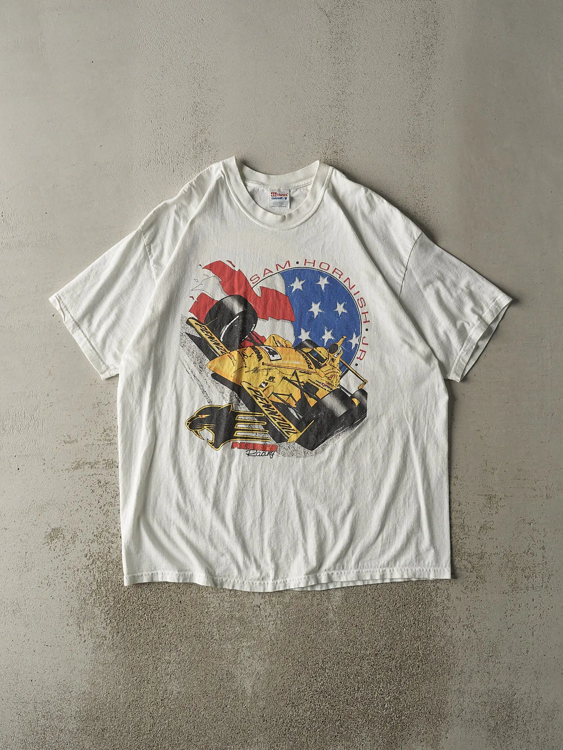 Vintage 90s White Sam Hornish Jr. Autographed Racing Tee (XXL/XXXL) sold by Rebalance Vintage