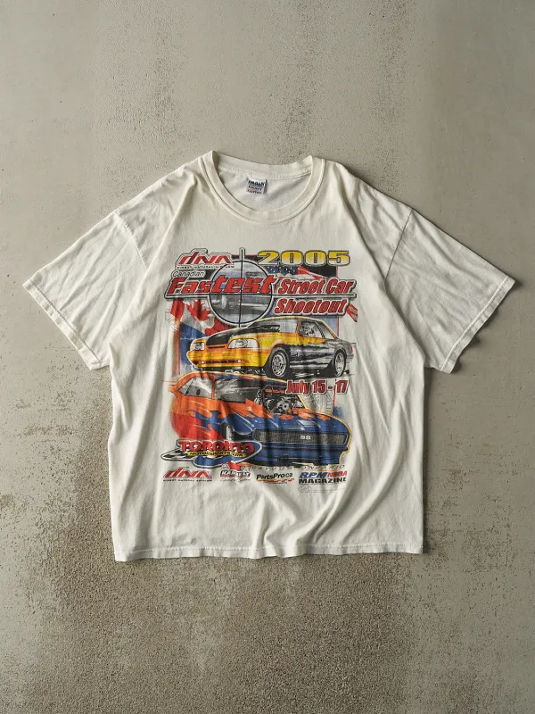 Vintage 05' White Racing Tee (XL/XXL) sold by Rebalance Vintage