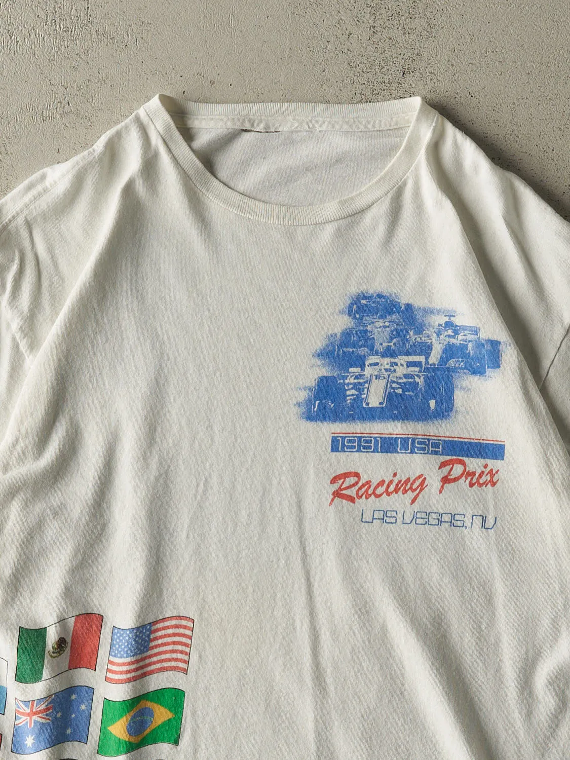 Vintage 91' White Las Vegas Prix Racing Tee (S/M) sold by Rebalance Vintage product image thumbnail 3