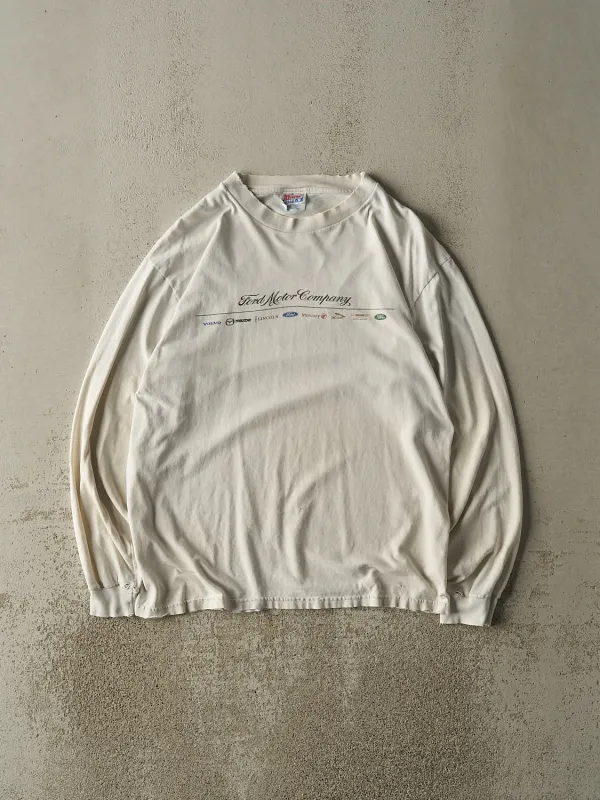 Vintage 90s White Ford Long Sleeve (M/L) sold by Rebalance Vintage