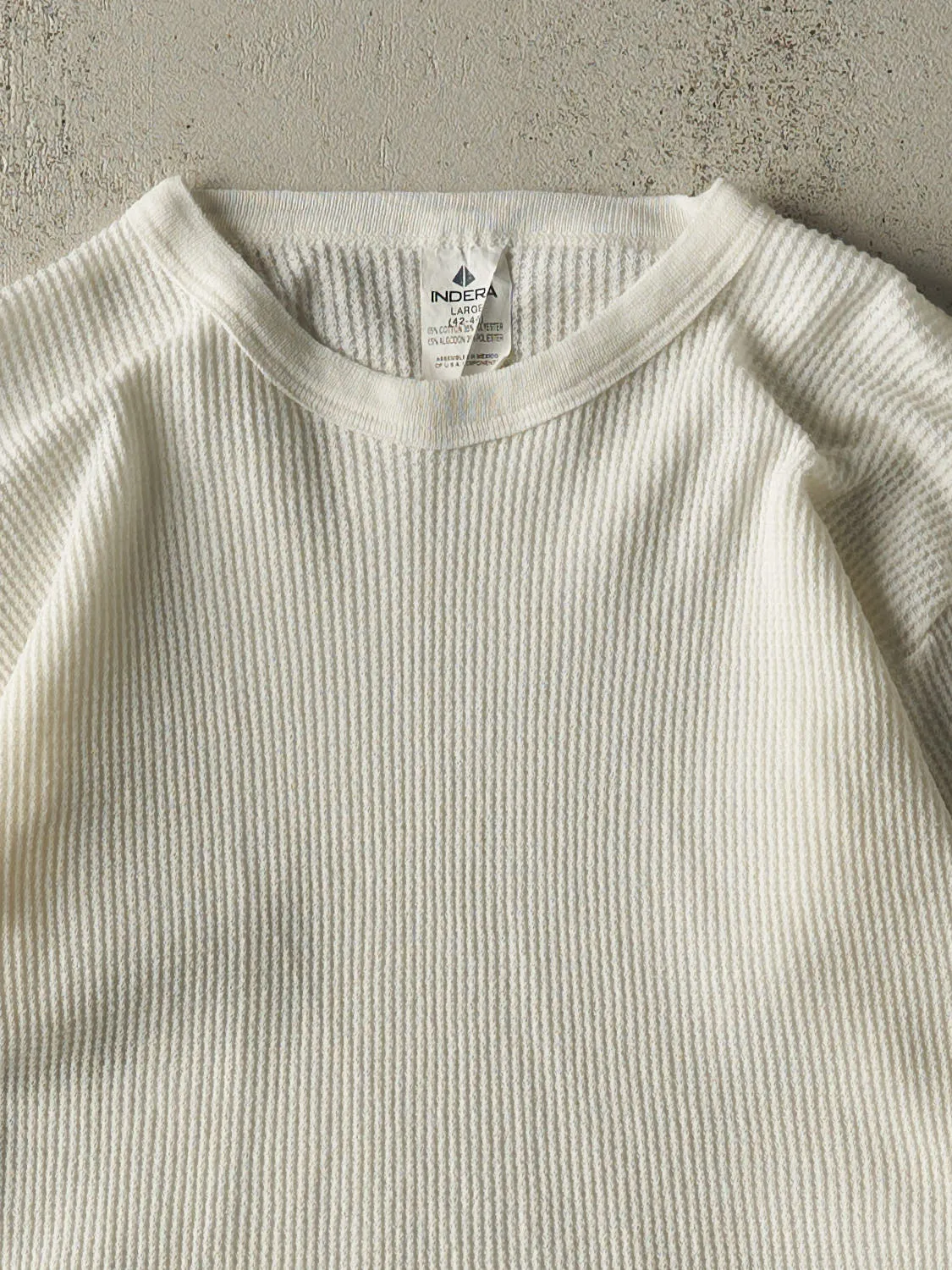 Vintage 80s White Thermal Long Sleeve (S) sold by Rebalance Vintage product image thumbnail 2