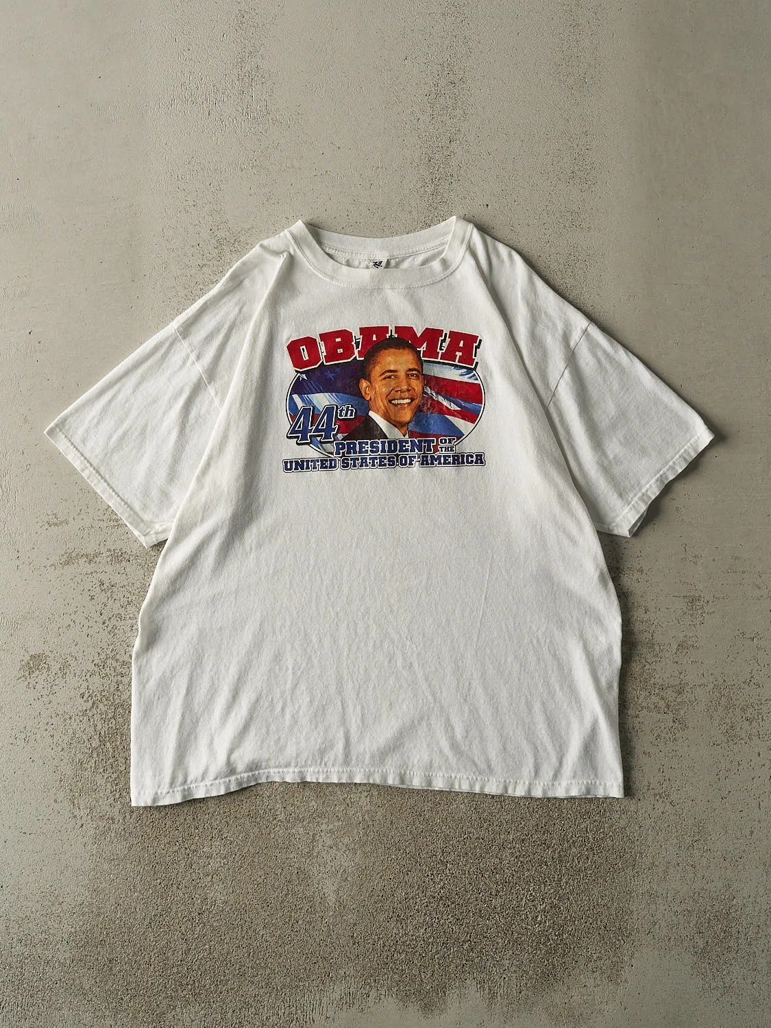 Vintage Y2K White Obama Tee (XL) sold by Rebalance Vintage