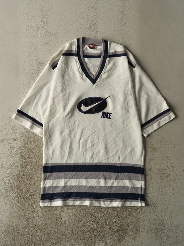Vintage 90s White Nike Embroidered Jersey (L/XL) sold by Rebalance Vintage