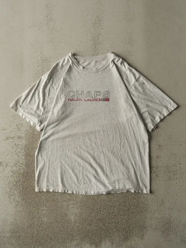 Vintage 90s Heather Grey Chaps Ralph Lauren Tee (L/XL) sold by Rebalance Vintage