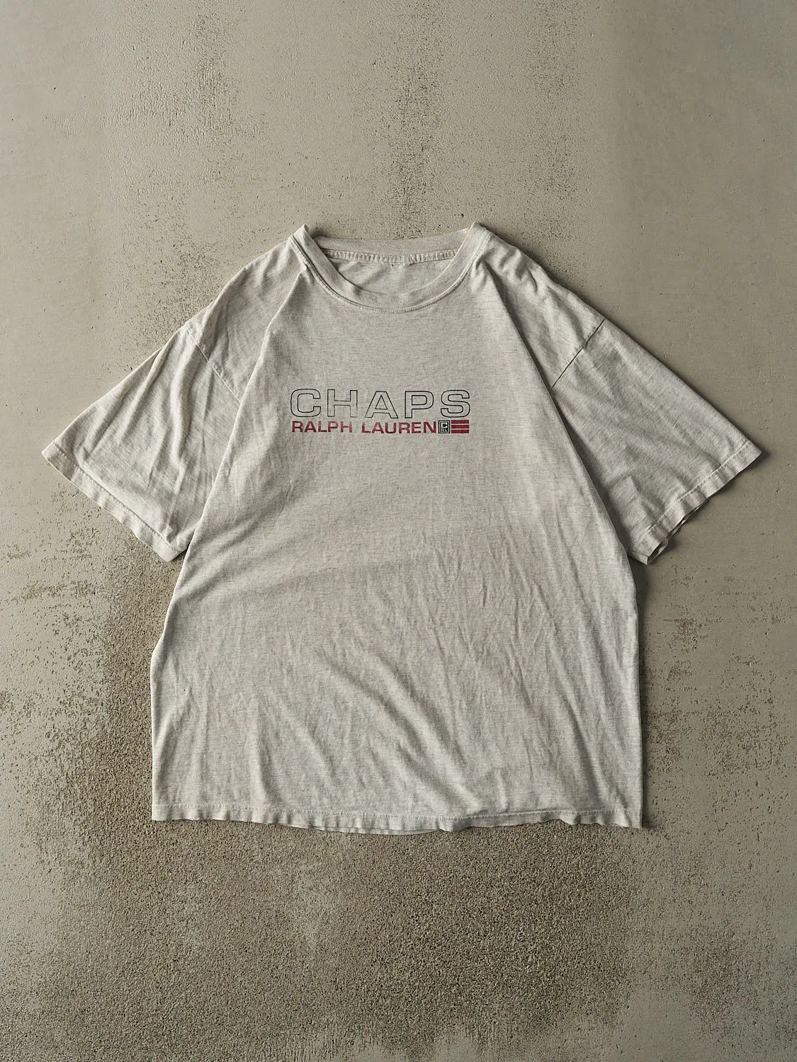 Vintage 90s Heather Grey Chaps Ralph Lauren Tee (L/XL) sold by Rebalance Vintage