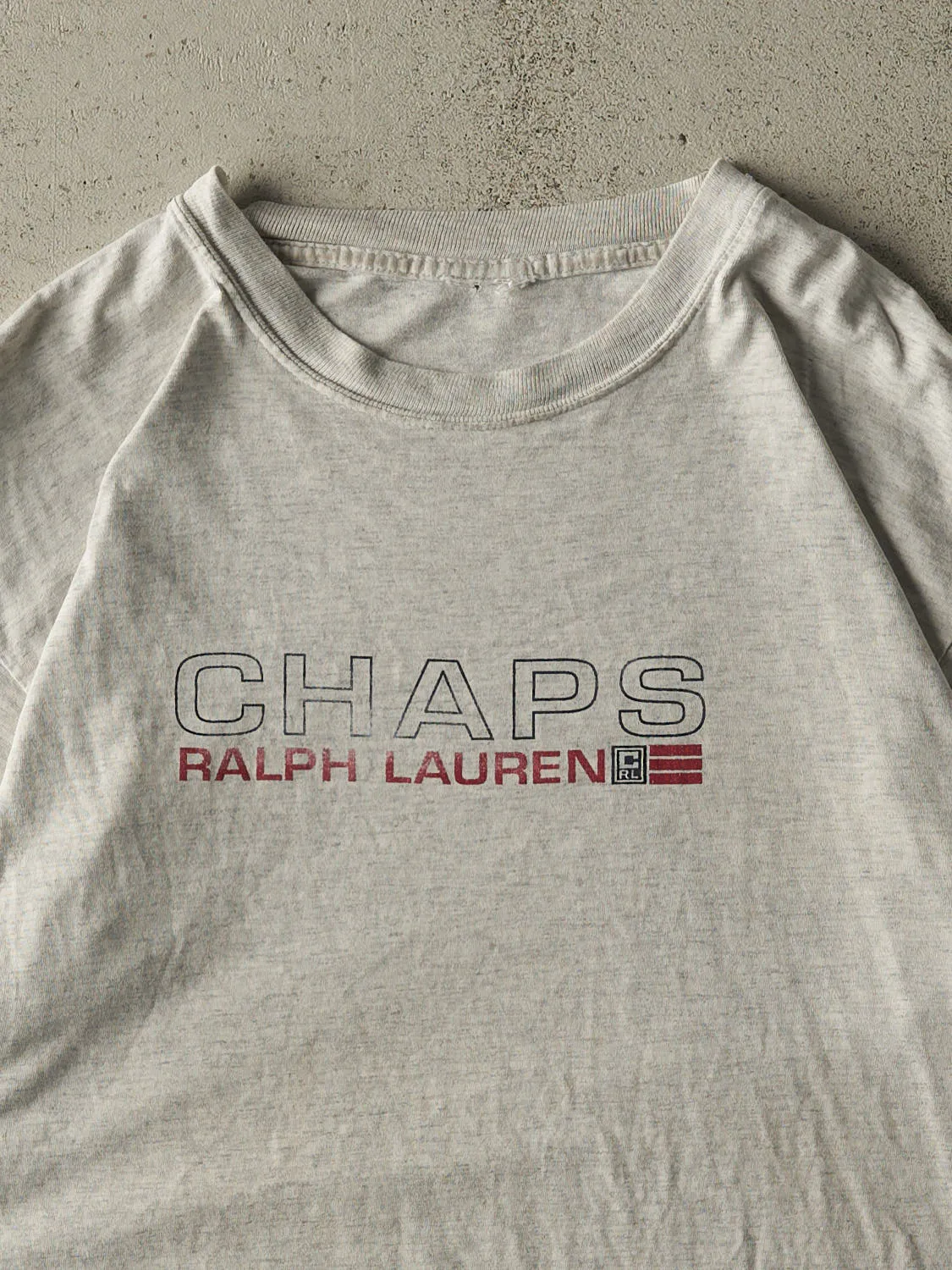 Vintage 90s Heather Grey Chaps Ralph Lauren Tee (L/XL) sold by Rebalance Vintage product image thumbnail 2