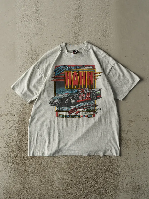 Vintage 80s Heather Grey Bill Hahn Racing Single Stitch Tee (L/XL) sold by Rebalance Vintage