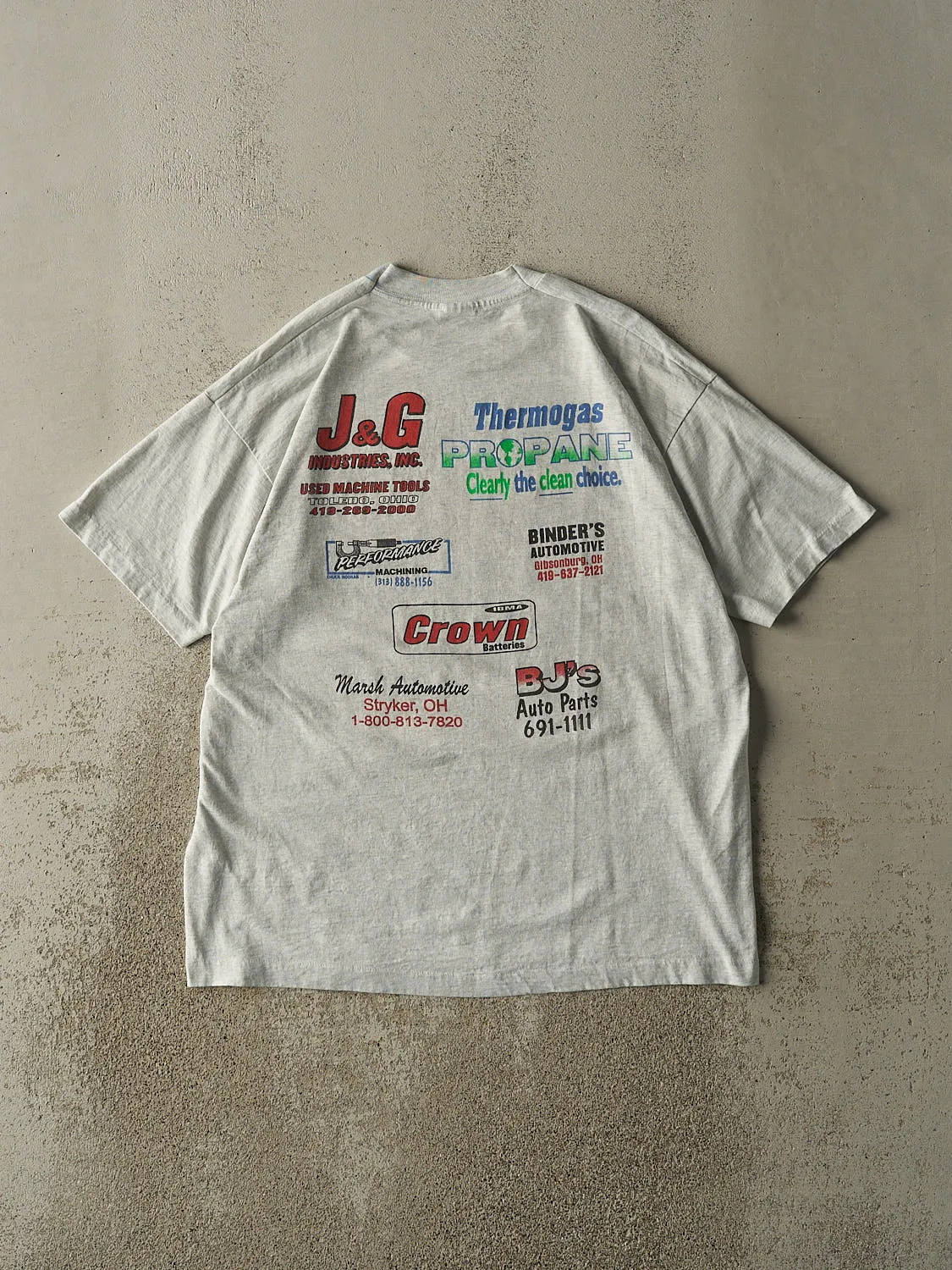 Vintage 80s Heather Grey Bill Hahn Racing Single Stitch Tee (L/XL) sold by Rebalance Vintage product image thumbnail 2