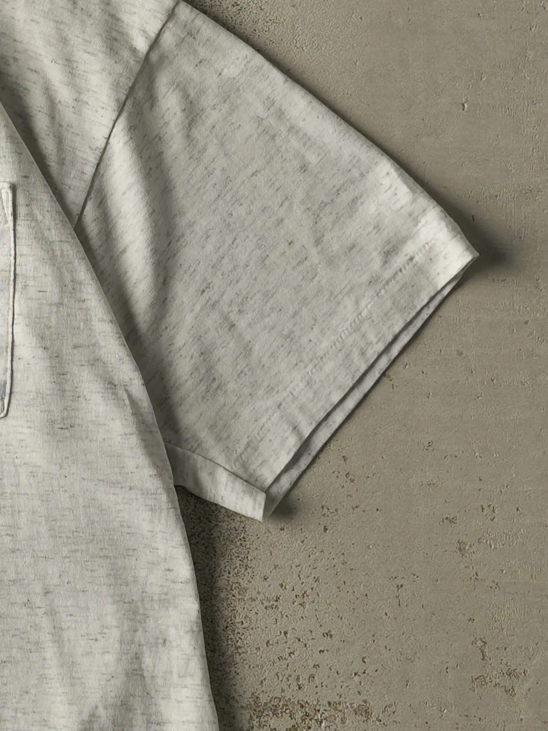 Vintage 80s Heather Grey Blank Single Stitch Pocket Tee (L/XL) sold by Rebalance Vintage product image thumbnail 4