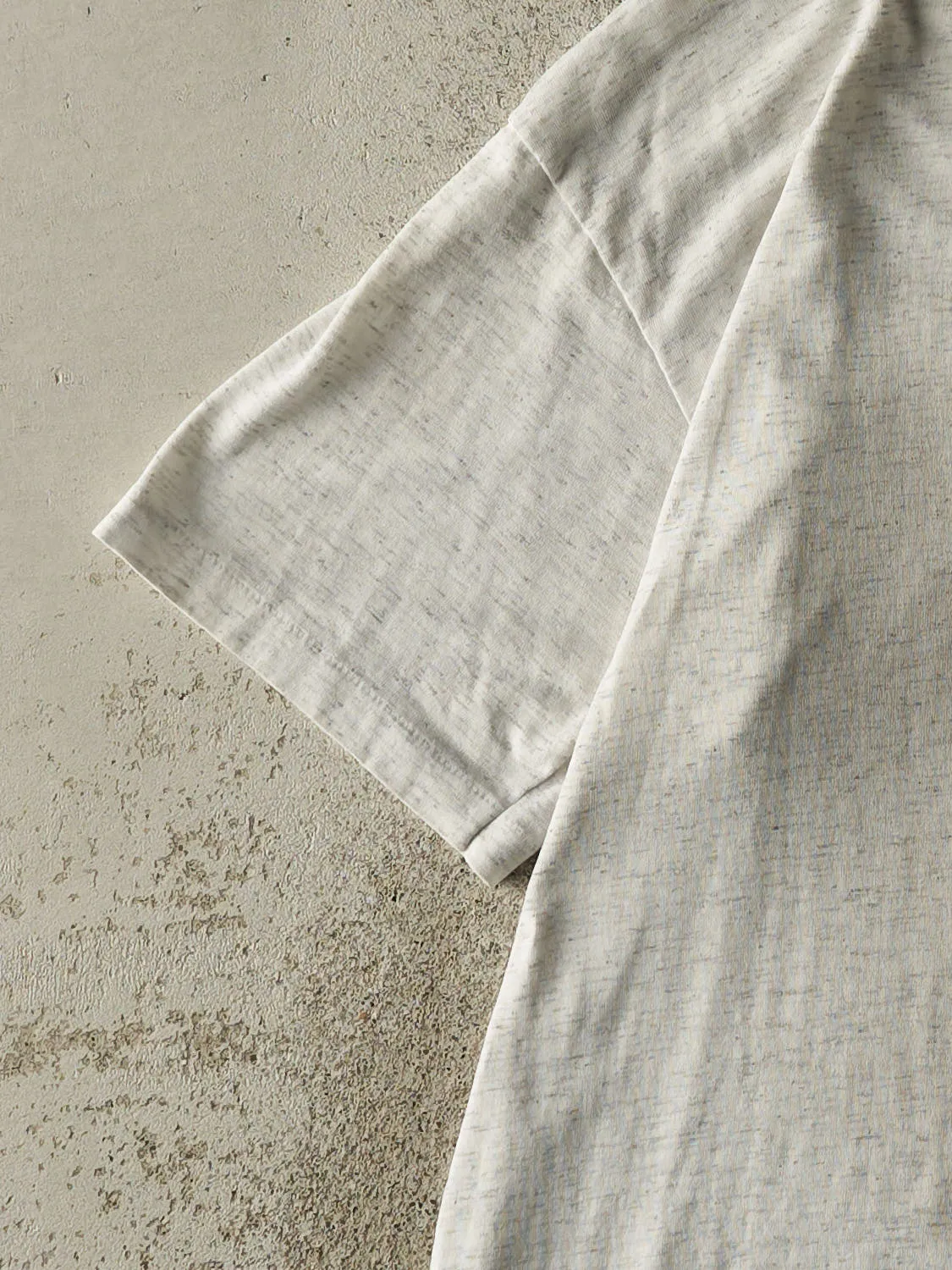 Vintage 80s Heather Grey Blank Single Stitch Pocket Tee (L/XL) sold by Rebalance Vintage product image thumbnail 3