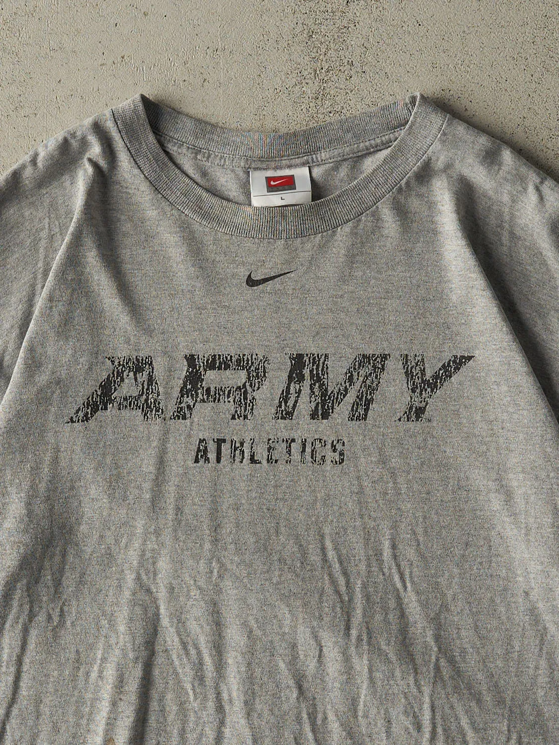 Vintage Y2K Grey Army Athletics x Nike Tee (L) sold by Rebalance Vintage product image thumbnail 3