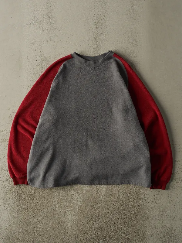 Vintage Y2K Grey & Burgundy Old Navy Long Sleeve Fleece (L/XL) sold by Rebalance Vintage