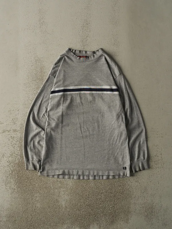 Vintage 90s Grey Striped Long Sleeve (M/L) sold by Rebalance Vintage
