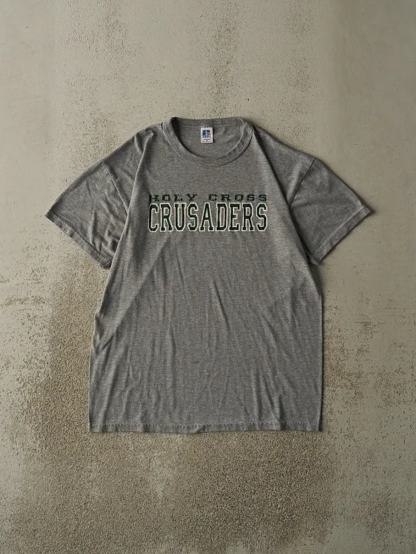 Vintage 90s Grey Holy Cross Crusaders Tee (M) sold by Rebalance Vintage