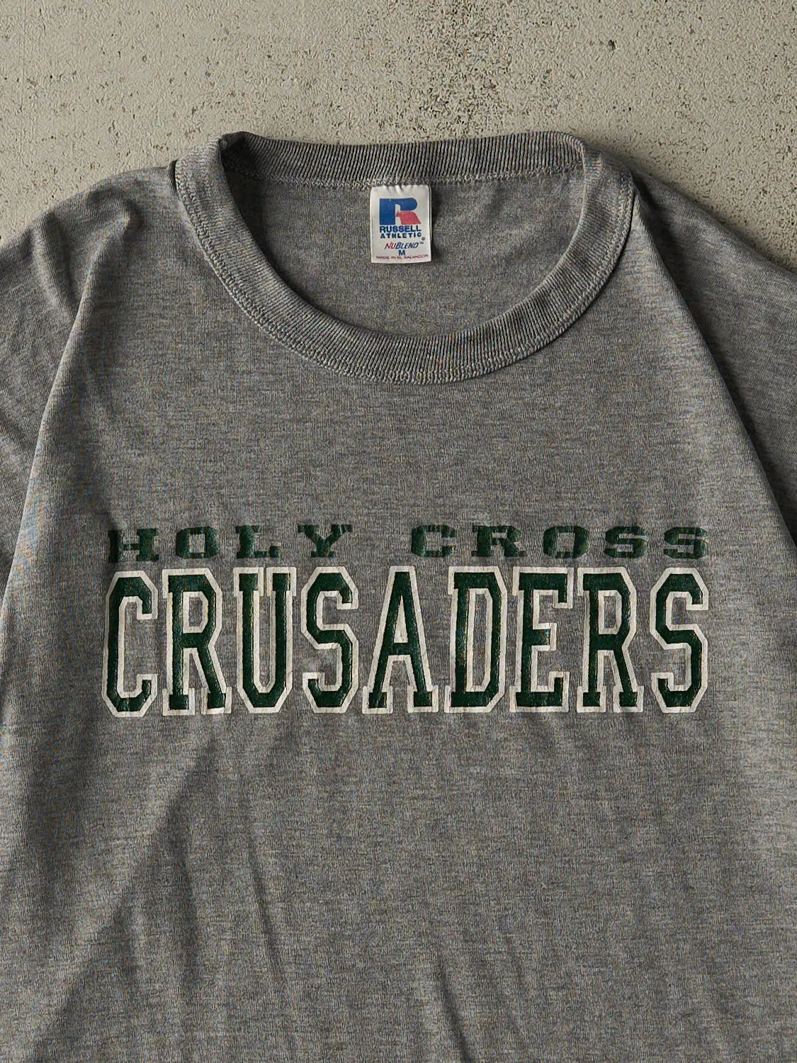 Vintage 90s Grey Holy Cross Crusaders Tee (M) sold by Rebalance Vintage product image thumbnail 2