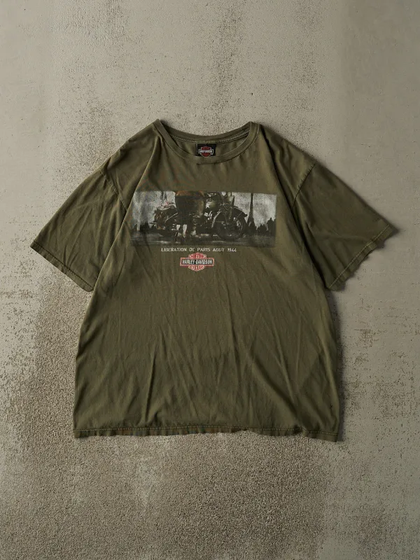 Vintage 12' Green Harley Davidson France Tee (M/L) sold by Rebalance Vintage