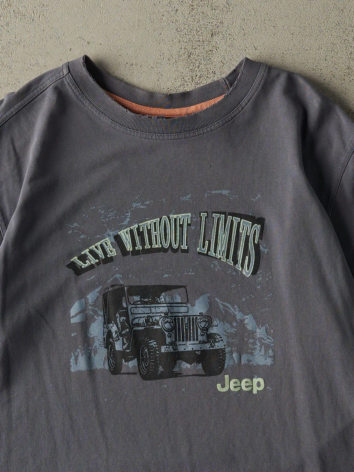 Vintage Y2K Slate Blue Jeep Textured Tee (L) sold by Rebalance Vintage product image thumbnail 2