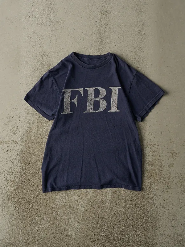 Vintage 90s Navy Blue FBI Tee (XS/S) sold by Rebalance Vintage