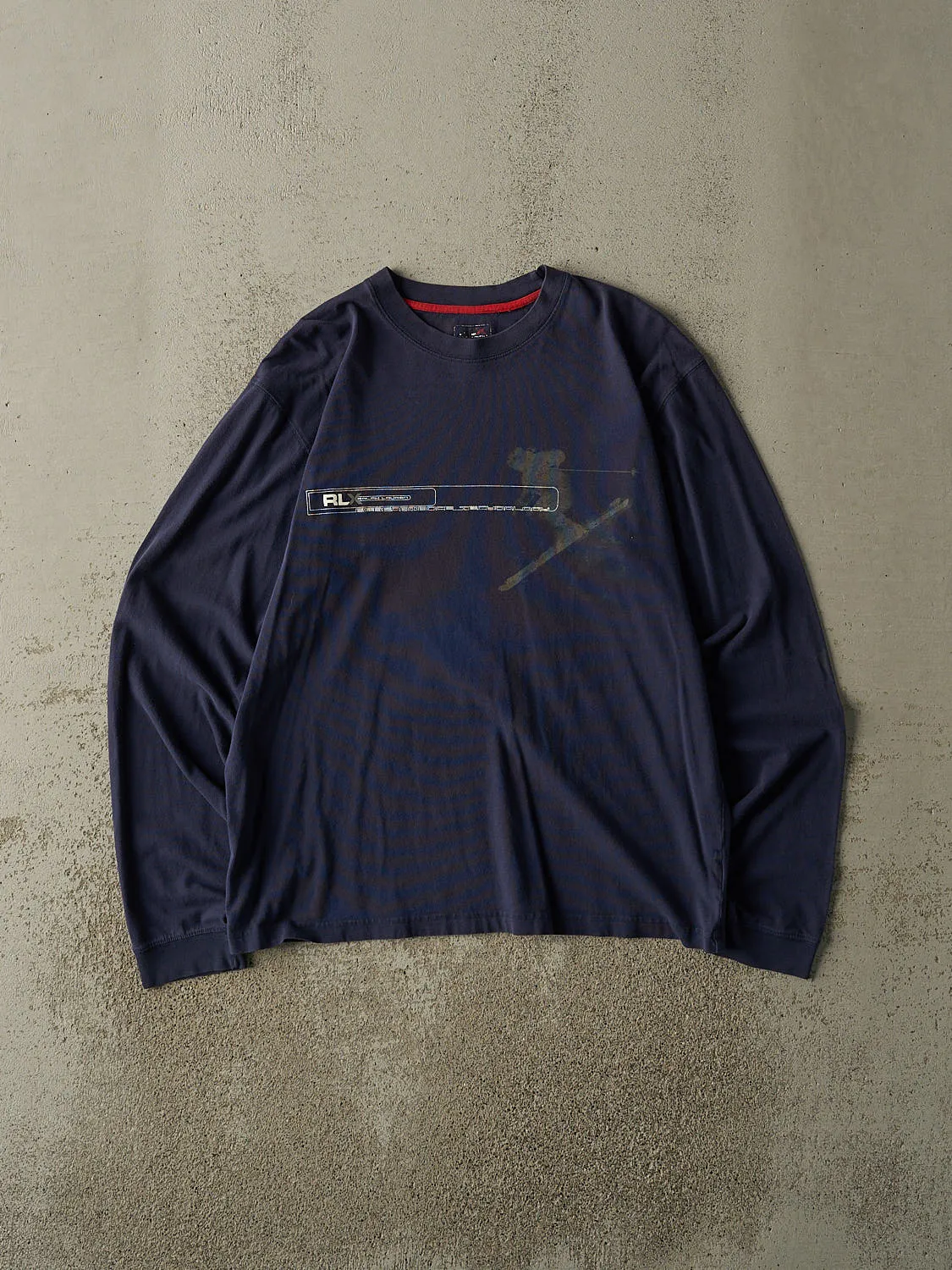 Vintage Y2K Navy Blue Polo Ralph Lauren Long Sleeve (M) sold by Rebalance Vintage