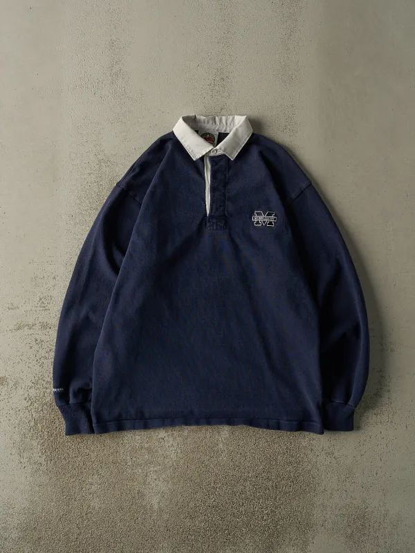 Vintage 90s Navy Blue Middlebury Embroidered Rugby Shirt (L/XL) sold by Rebalance Vintage