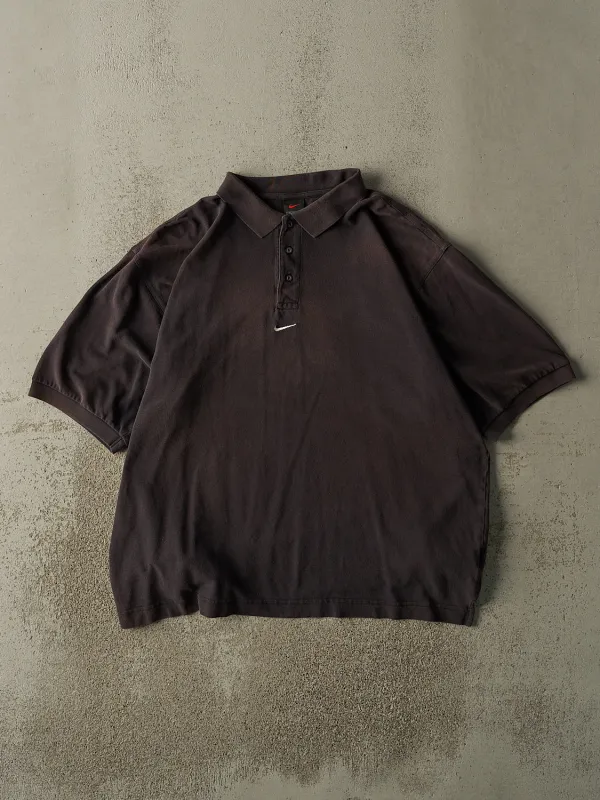Vintage 90s Faded Black Nike Embroidered Button Up (XL/XXL) sold by Rebalance Vintage