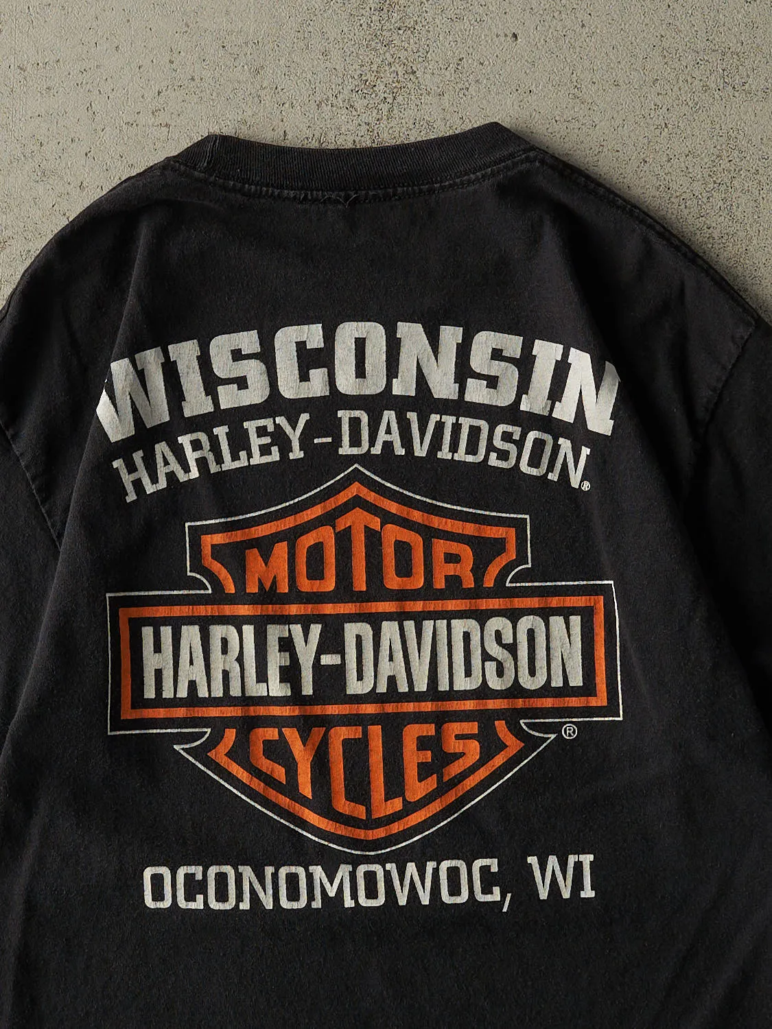 15' Black Harley Davidson Wisconsin Tee (S/M) sold by Rebalance Vintage product image thumbnail 4